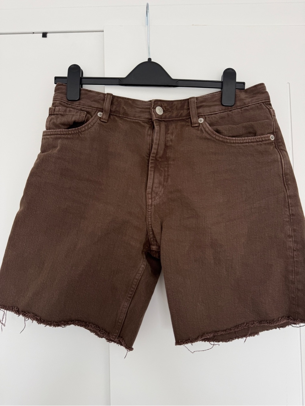 Zara Brown Twill High-Waist Shorts